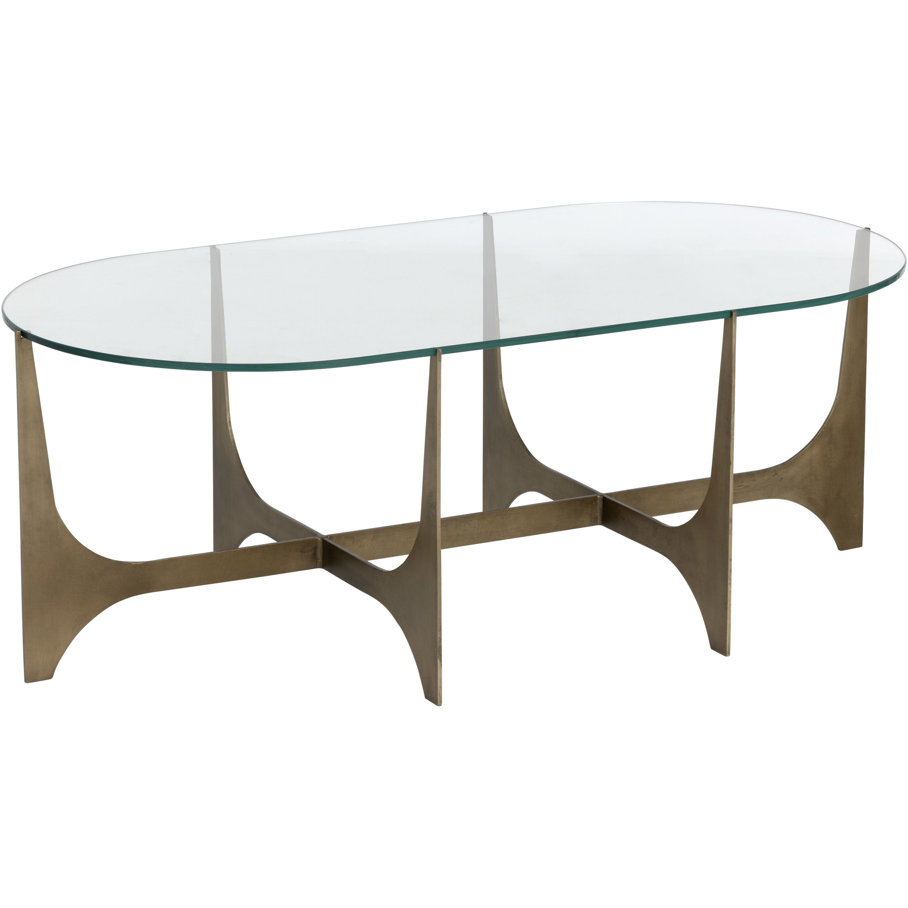 Juliane 47 X 24 inch Clear / Antique Brass Coffee Table